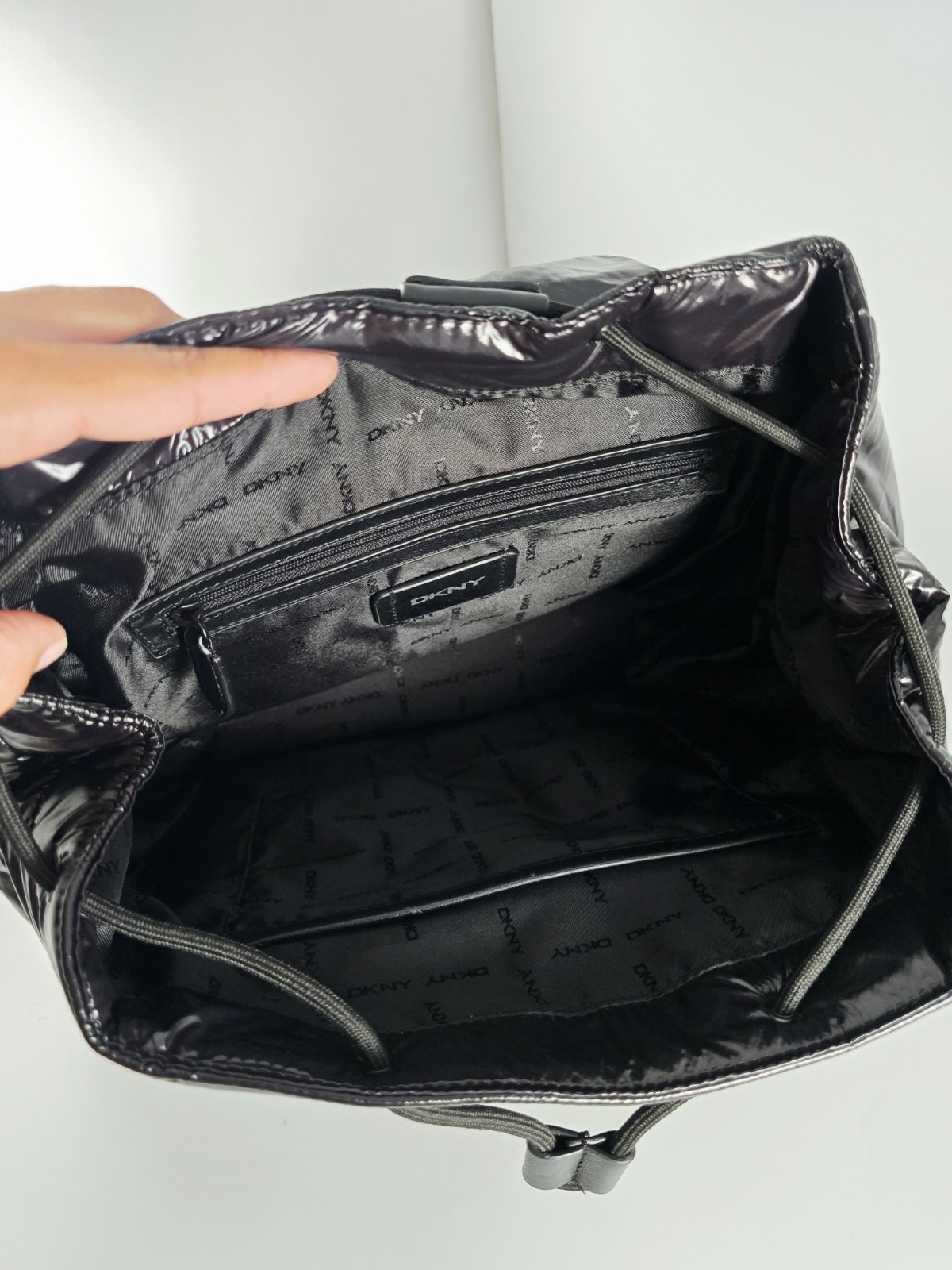 DKNY Avia Backpack in Puffy Black Nylon Adjustable Straps UNISEX