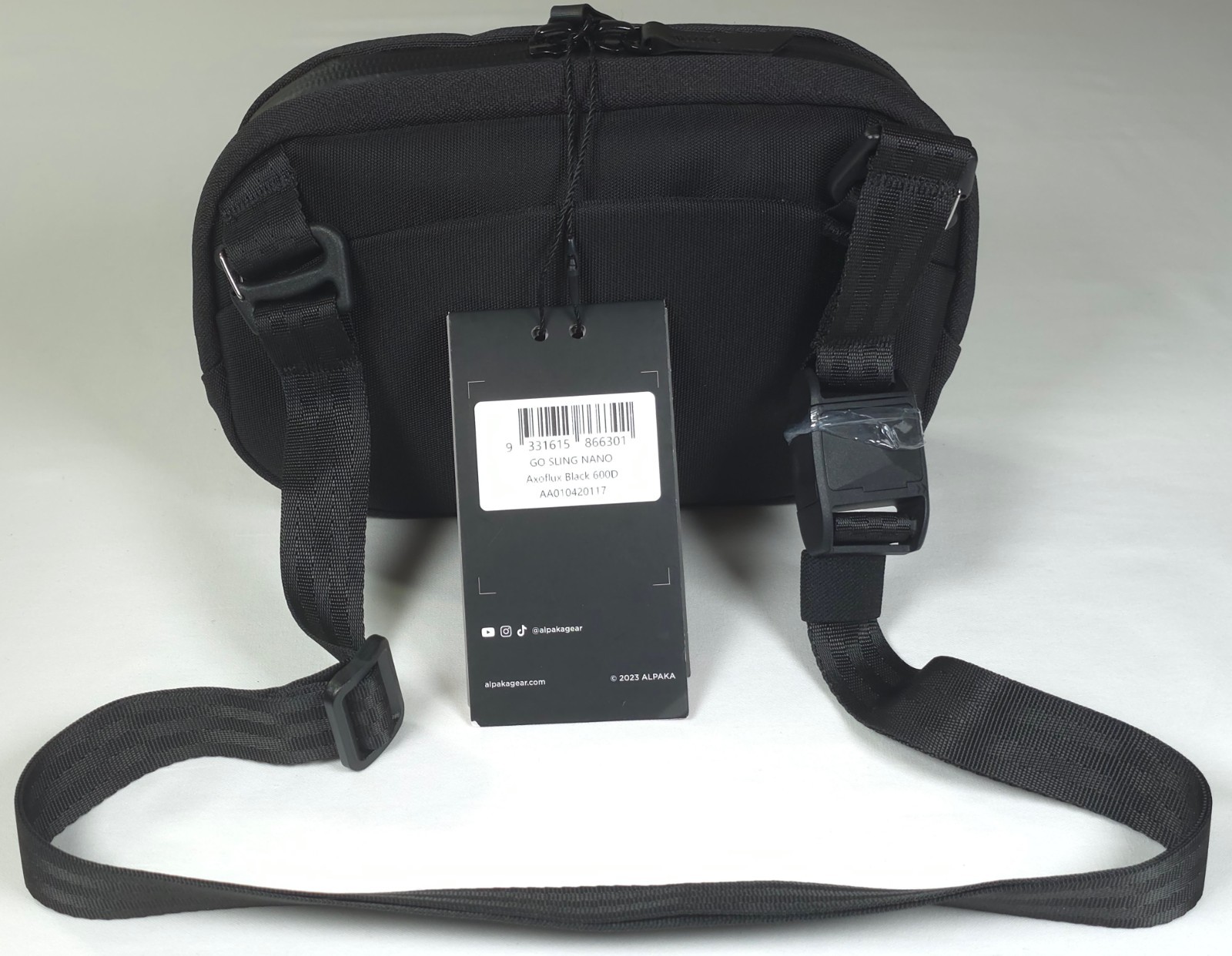 Alpaka Go Sling Nano Bag Crossbody Travel Axoflux Black 600D NWT NEW