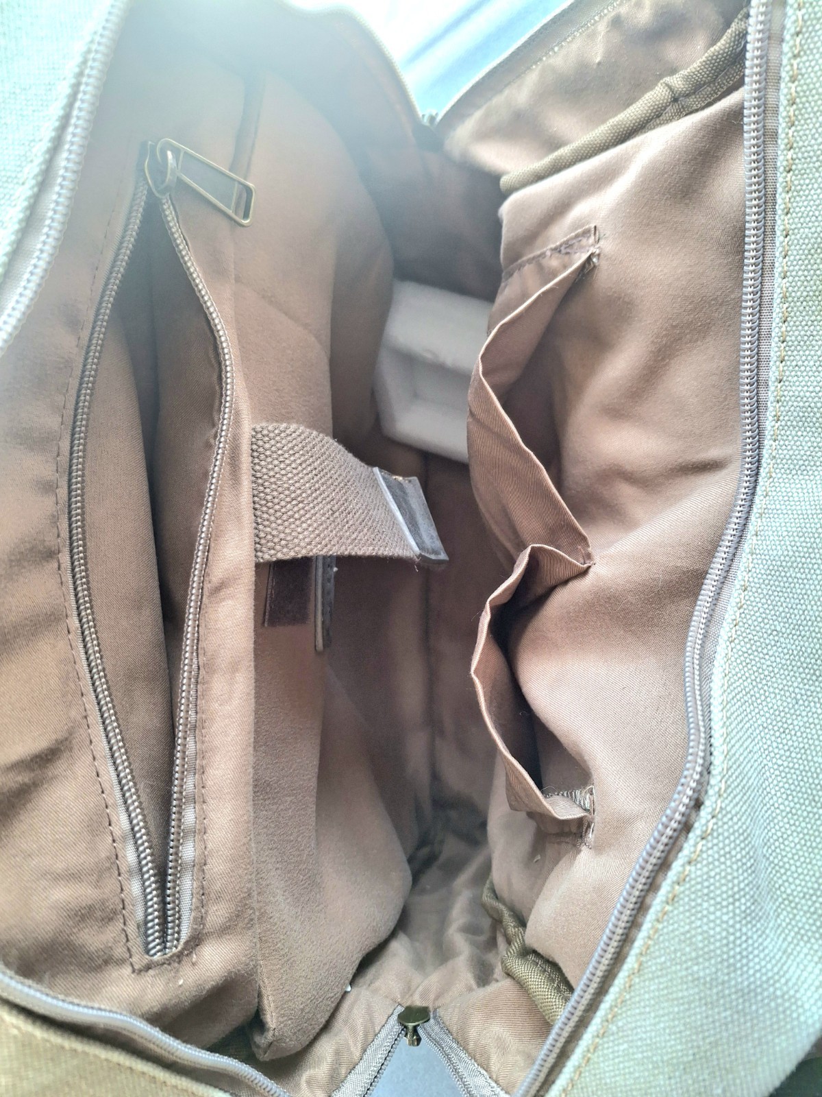 Cargoit Vtg Green Canvas Laptop Backpack Rucksack Leather Trim Magnetic Close