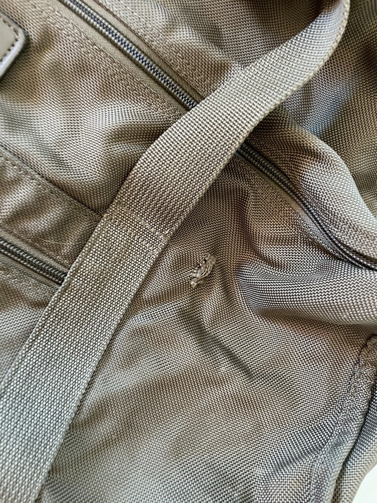 Vintage TUMI Khaki Bronze Ballistic Nylon Travel Duffle Bag Weekend Carry On 22”