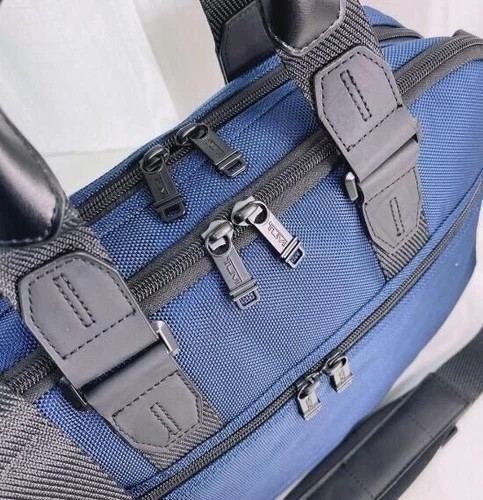 NEW TUMI Alpha Bravo Slim Commuter Briefcase Navy Ballistic Nylon Business
