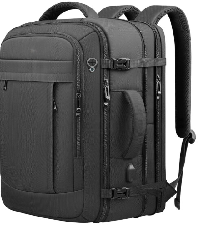 Mochila de viaje 50L ampliable, resistente al agua y para portátil 17″, Nuevo