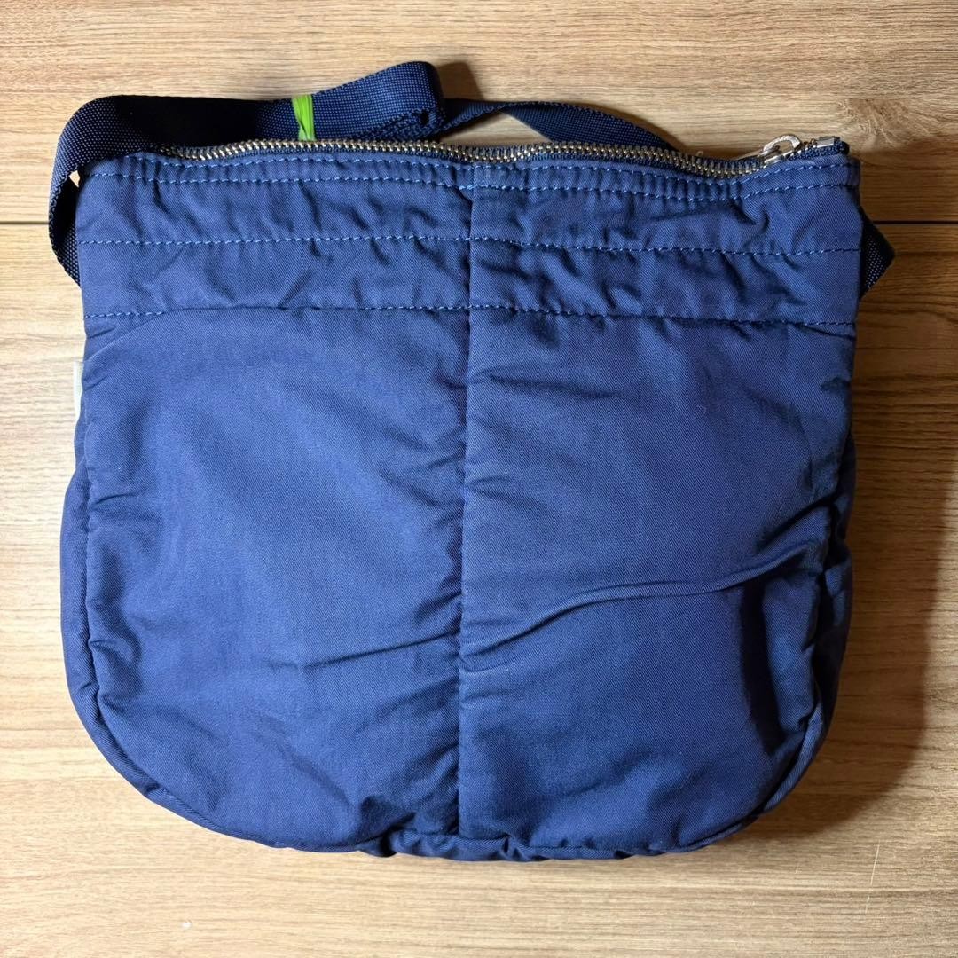 Authentic PORTER Men’s Navy Nylon Shoulder Bag, 26cm x 22cm x 8cm, with Mesh Poc
