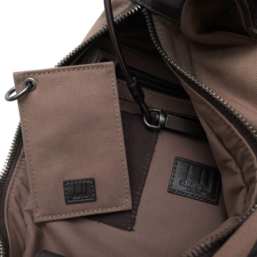 Dunhill Shoulder bag crossbody bag for men brown leather canvas 33×24×6cm