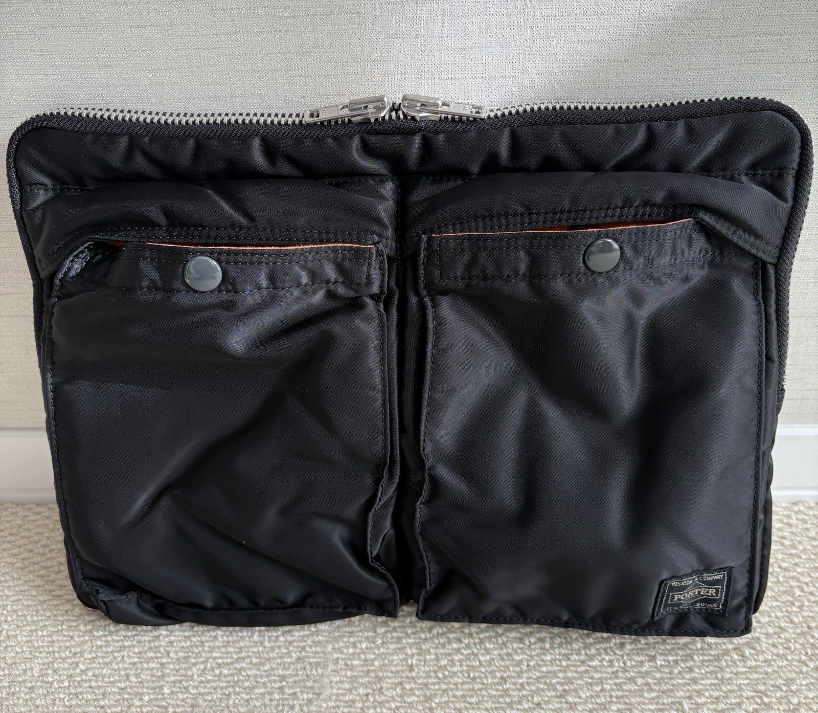 Yoshida & Co. Porter Tanker Clutch Bag Document Case Black Used Japan 35cm×24cm