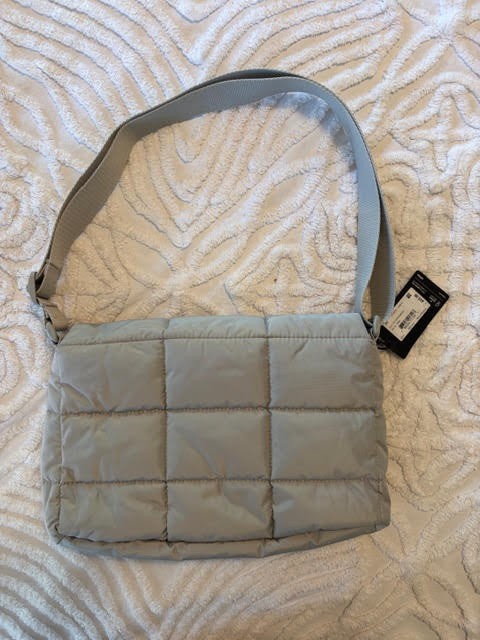 Adidas quilted, metal gray crossbody bag medium size NWT