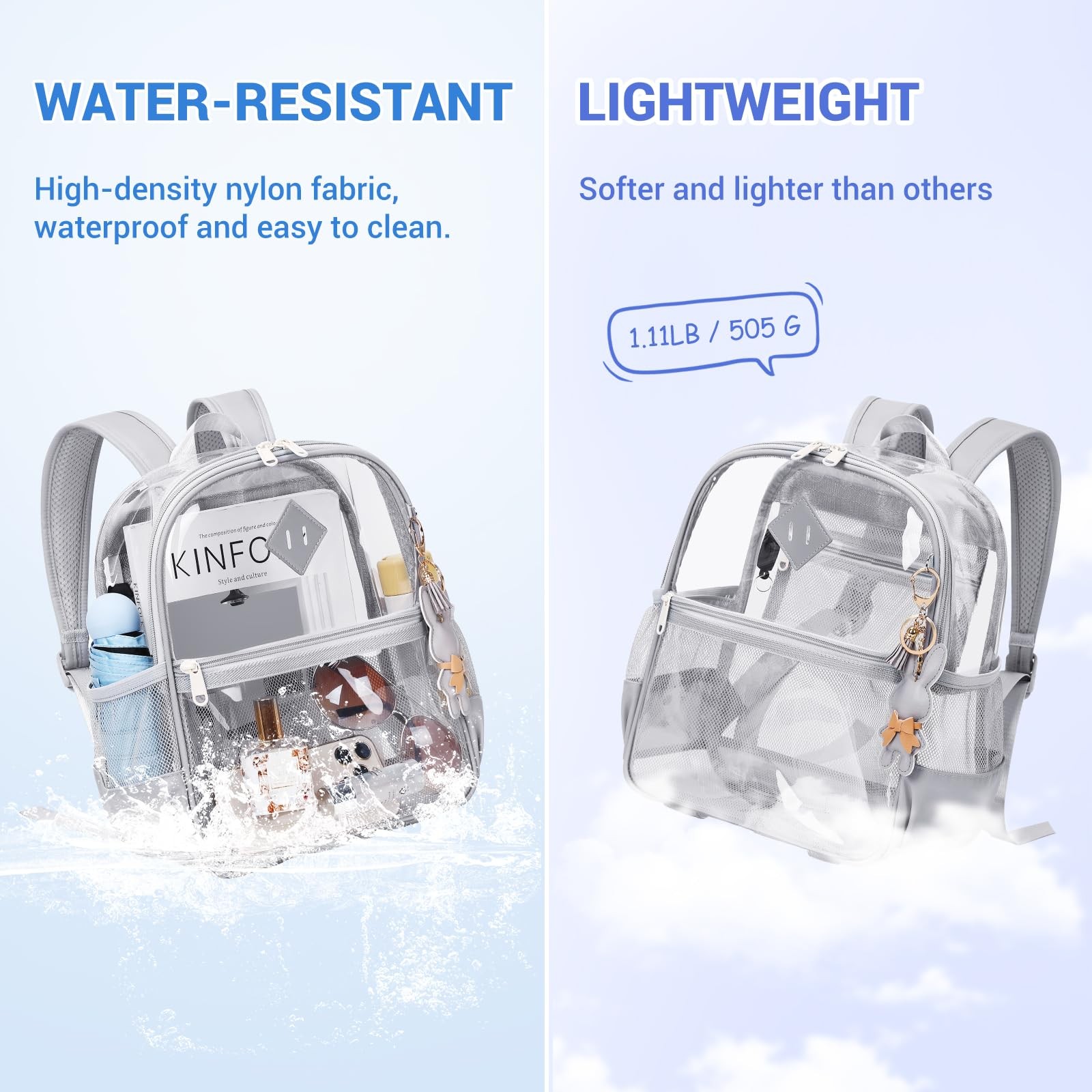 Clear Backpack for Stadium Events Approved 12×6×12, Thick TPU Mini Clear Bag …
