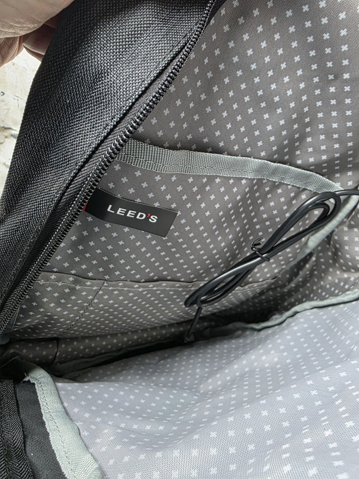 LEEDS Brand SAVAHCS Sling Crossbody Bag Backpack with USB Black w Grey 14x10x3