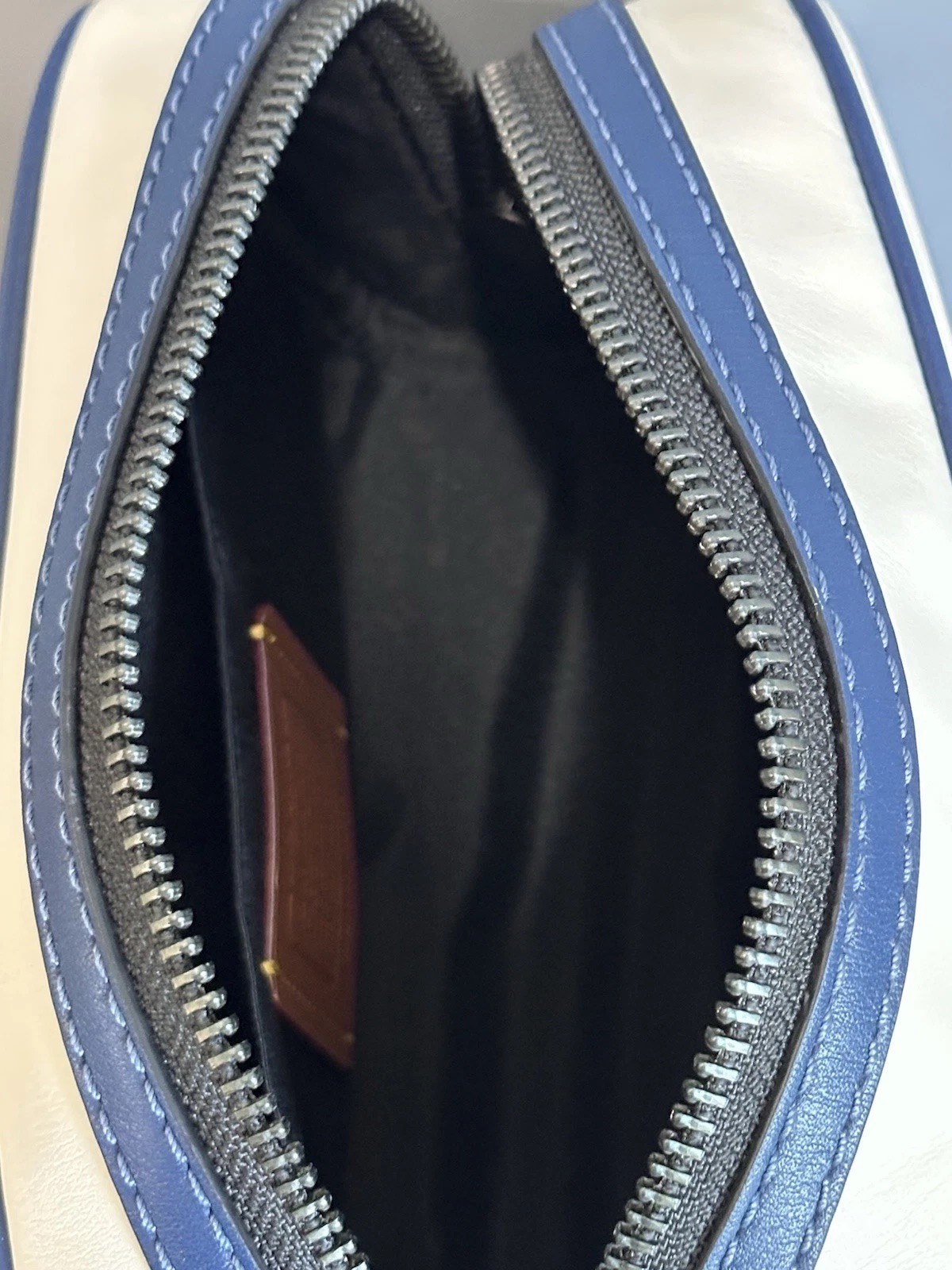 COACH Small Travel Kit With Whipstitch CAX53 Smooth Leather Deep Blue/Chalk NWT