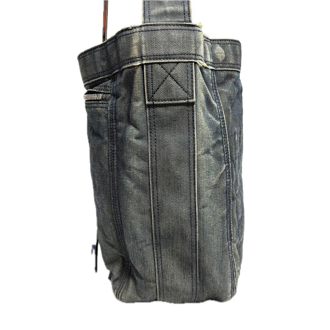 Authentic PORTER DEEPER Denim A4 Shoulder Bag Blue 16cm Depth, Slight Wear