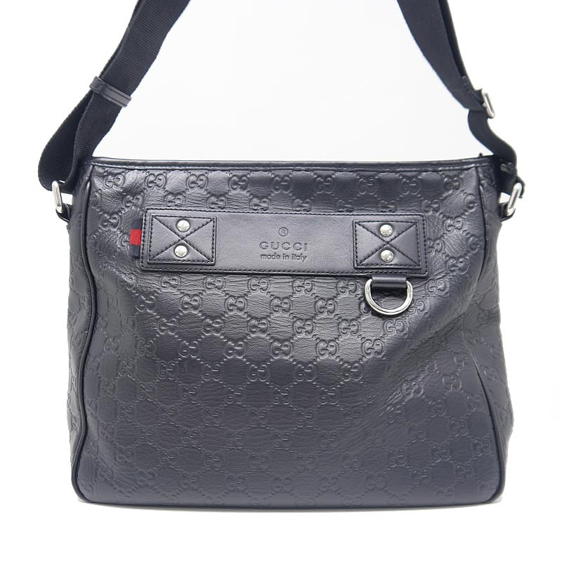 Gucci Guccissima Shoulder Bag 322080 Black A4 size storage
