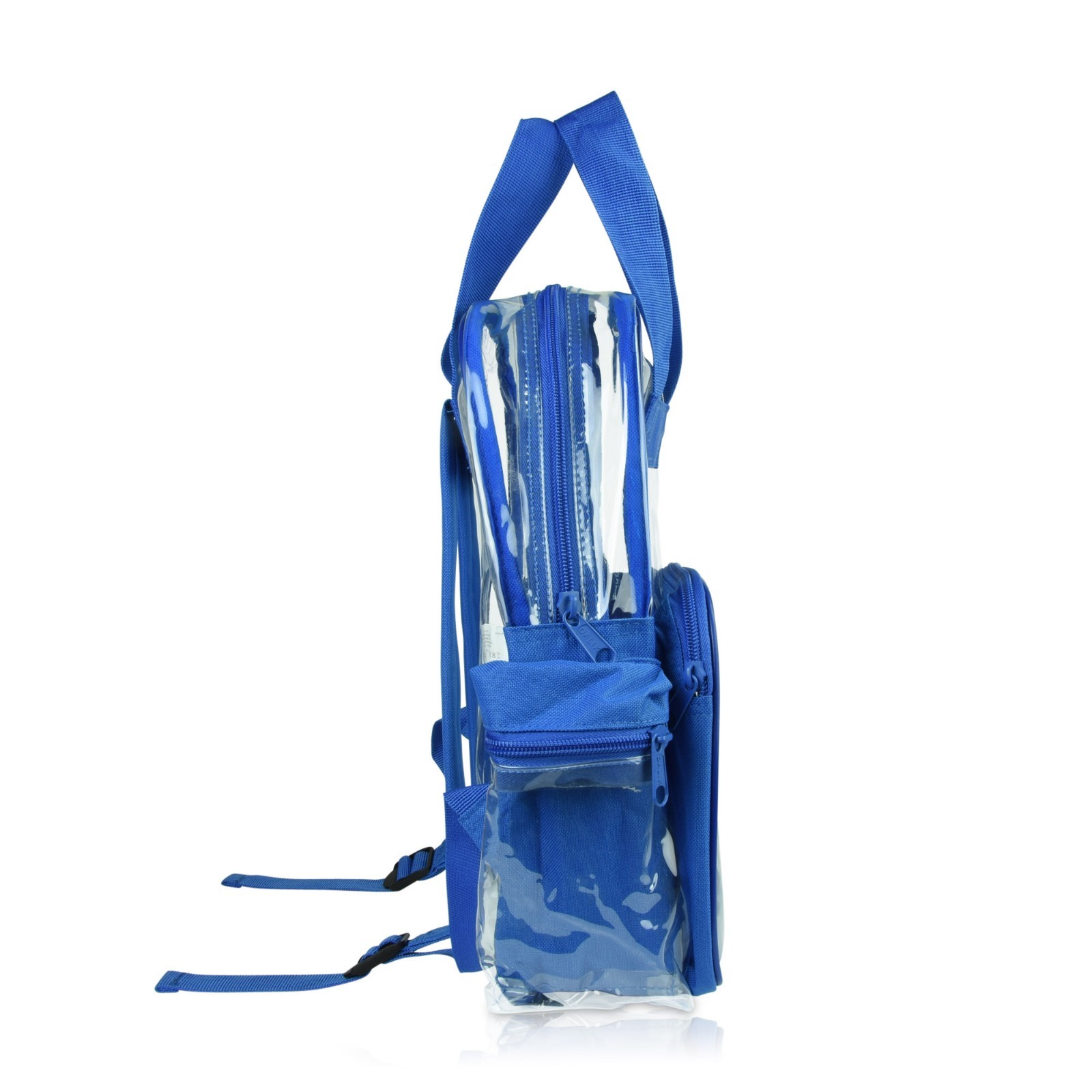 DALIX Clear Backpack Transparent School Bag in Royal Blue Small to Medium