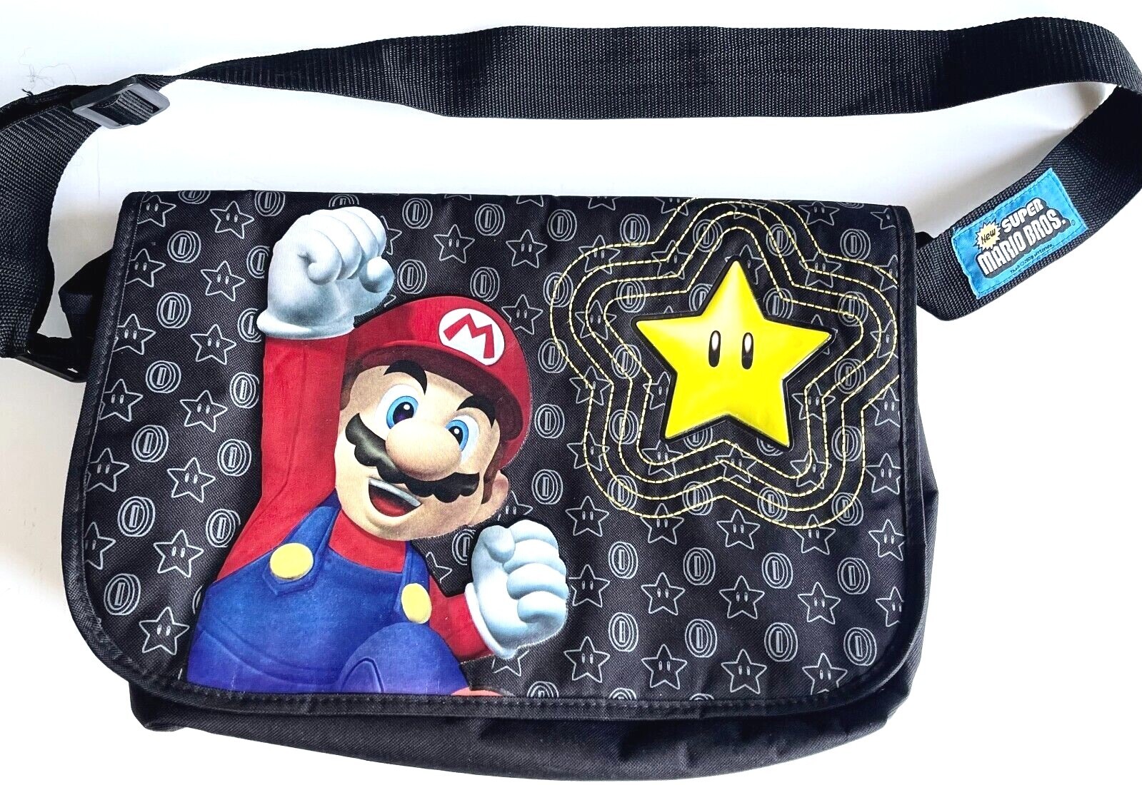NEW NINTENDO SUPER MARIO POWER UP STAR MESSENGER SCHOOL BOOK BAG SHOULDER STRAP