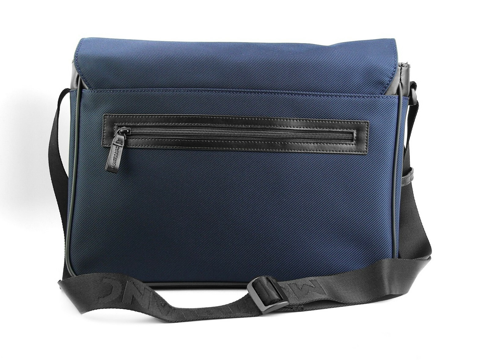 MONTBLANC NIGHTFLIGHT MESSENGER SHOULDER BAG BLUE BLACK LEATHER & CANVAS 116783