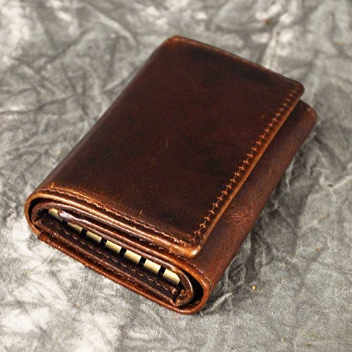 Mens Genuine Leather Car Key Case Loop Hook Coin Case Cover Wallet Snap