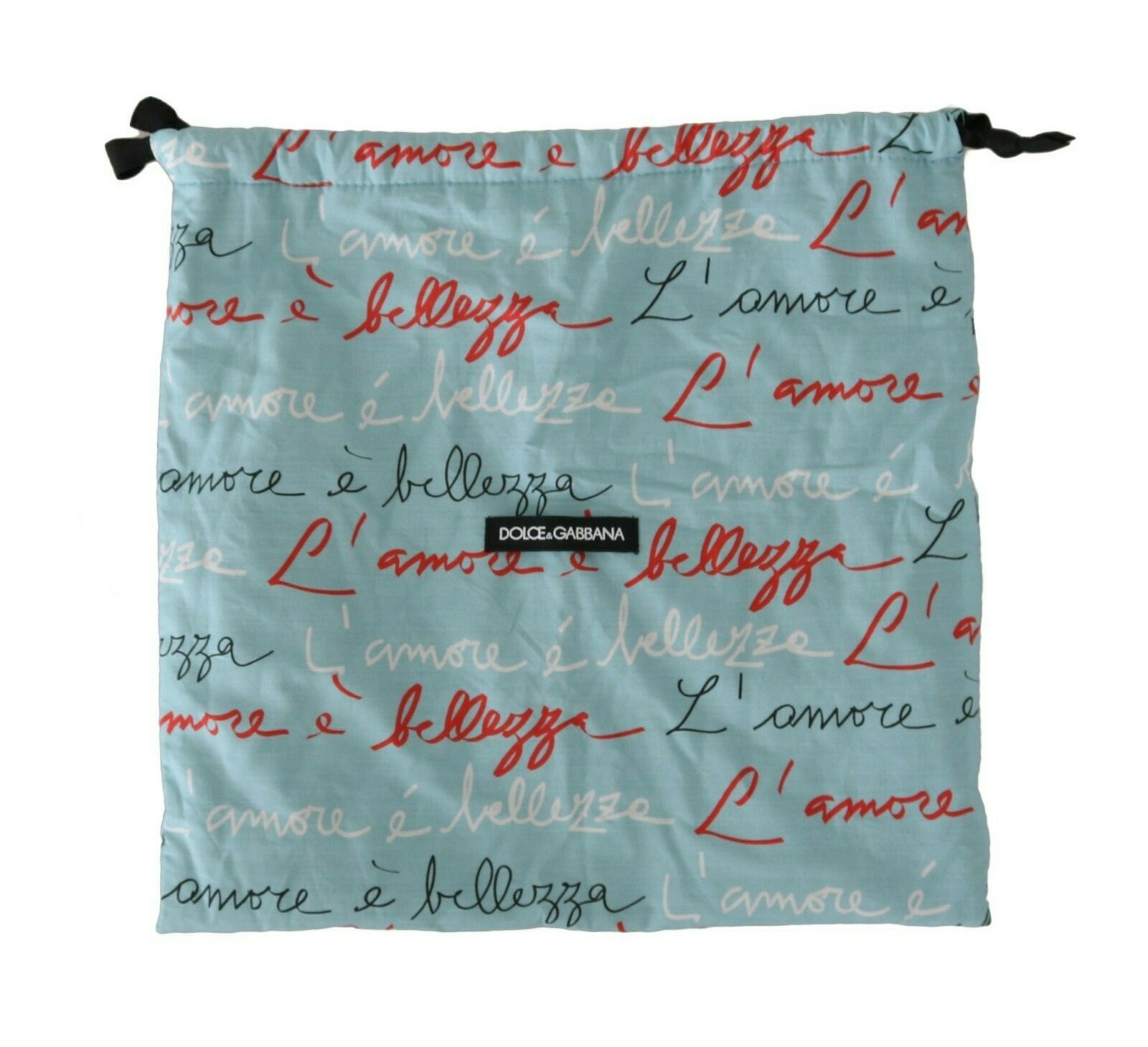 DOLCE & GABBANA Dustbag Cover Bag Blue L’amore Drawstring Shoebag 32cm x 30cm
