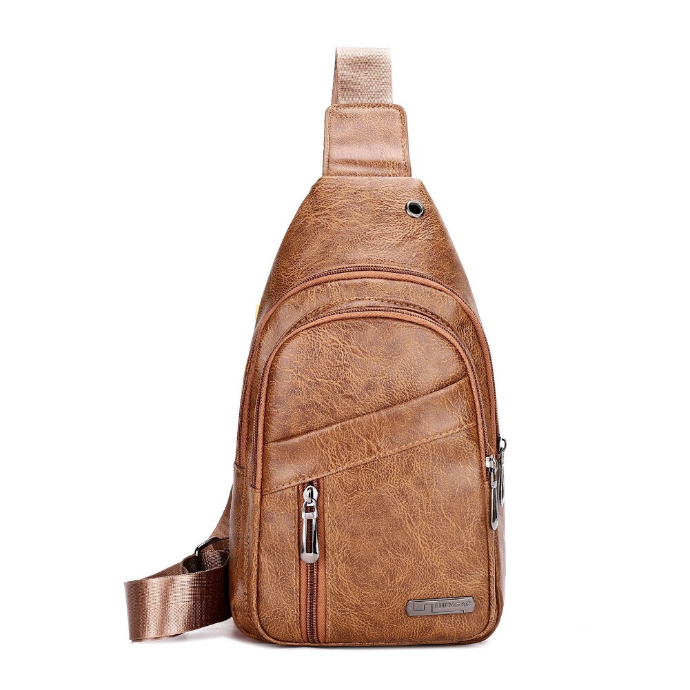 Men’s Large Capacity Single Shoulder Crossbody Bag Multifunctional Chest Bag US