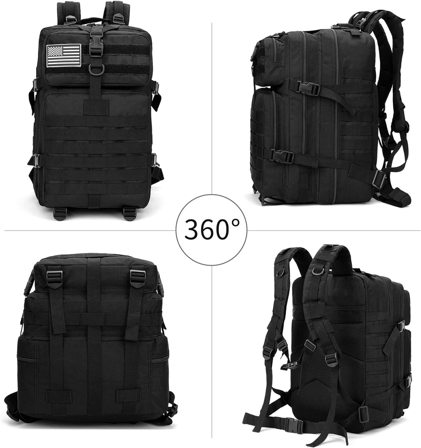 30L/45L Military Tactical Backpack For Men Molle Daypack 3Day Bug Out Hiking Bag