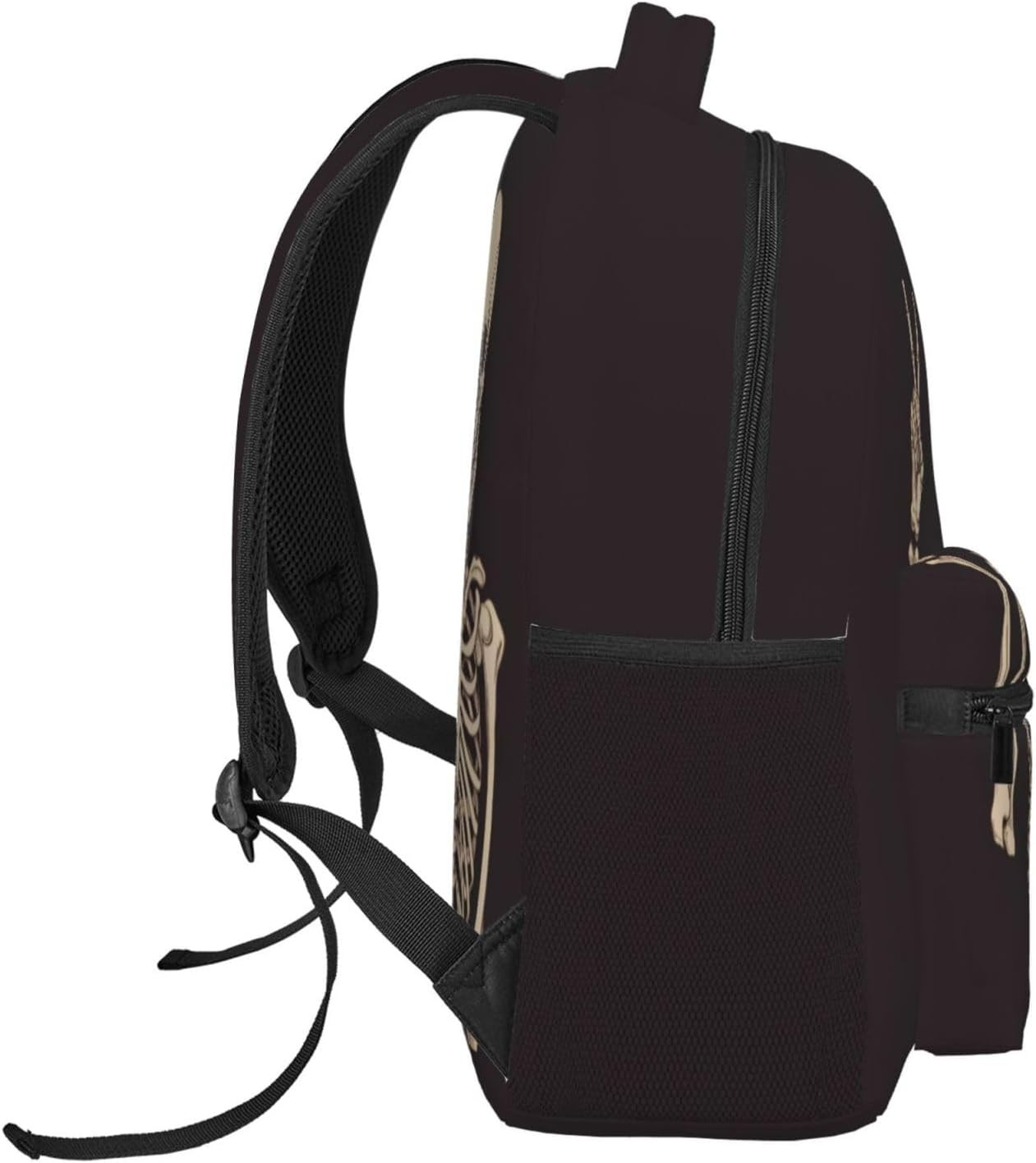 17 Inch Backpack Rock and Roll Skull Skeleton Laptop Backpack School Bookbag Tra