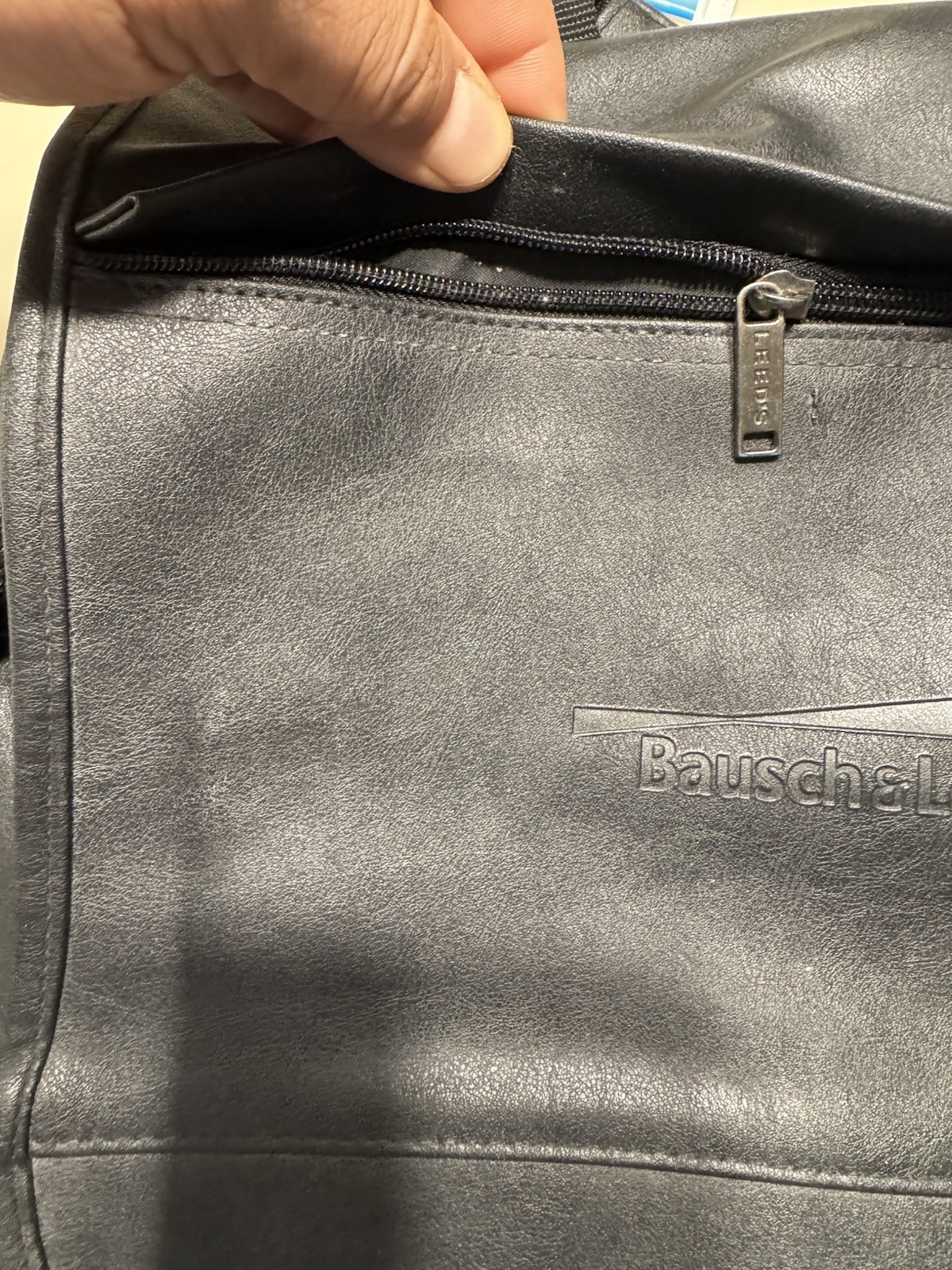 🔥Leeds Bausch & Lomb Leather Laptop PC Bag 15”x 12” x 4”