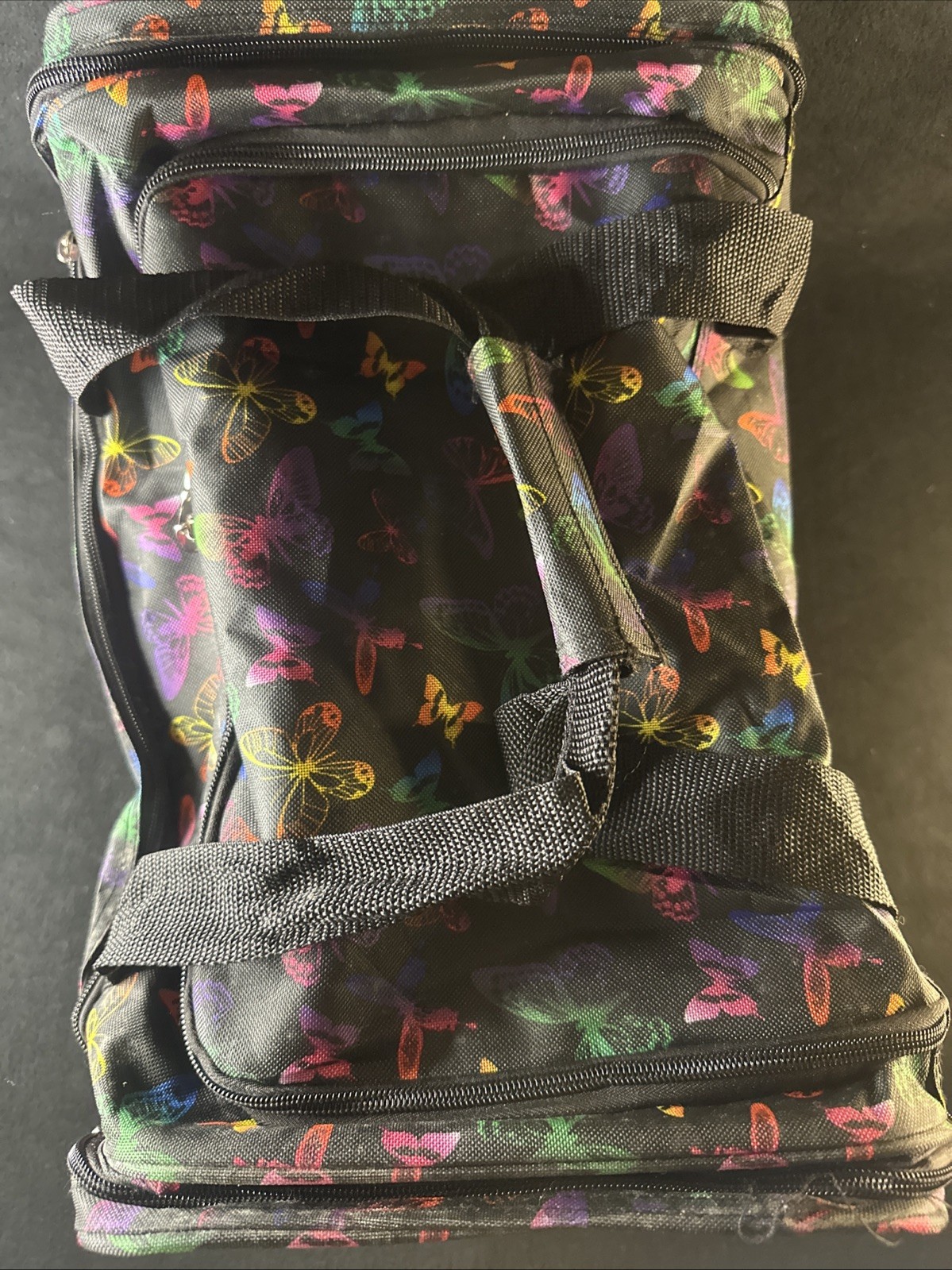 Cool Multicolor Butterfly Duffle Travel Bag 4 Pocket Zipper With Strap