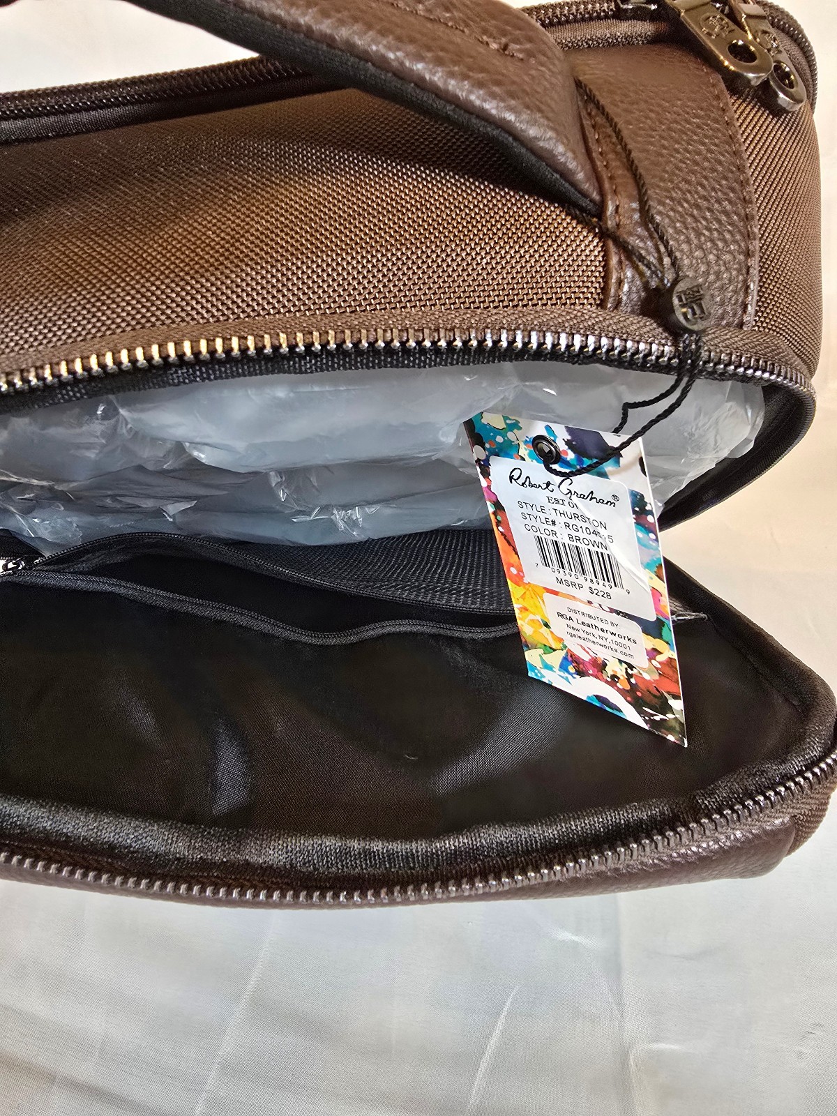 Robert Graham Thurston Mix Media Backpack,Padded Laptop Pocked, MSRP $228,NEW,