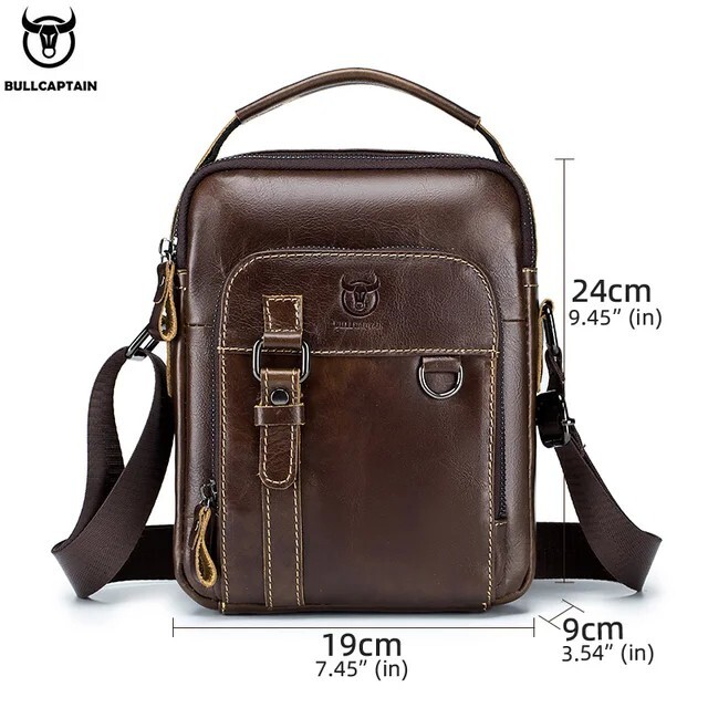 Bull Captain fashionable Genuine leather men massenger business and travel bag