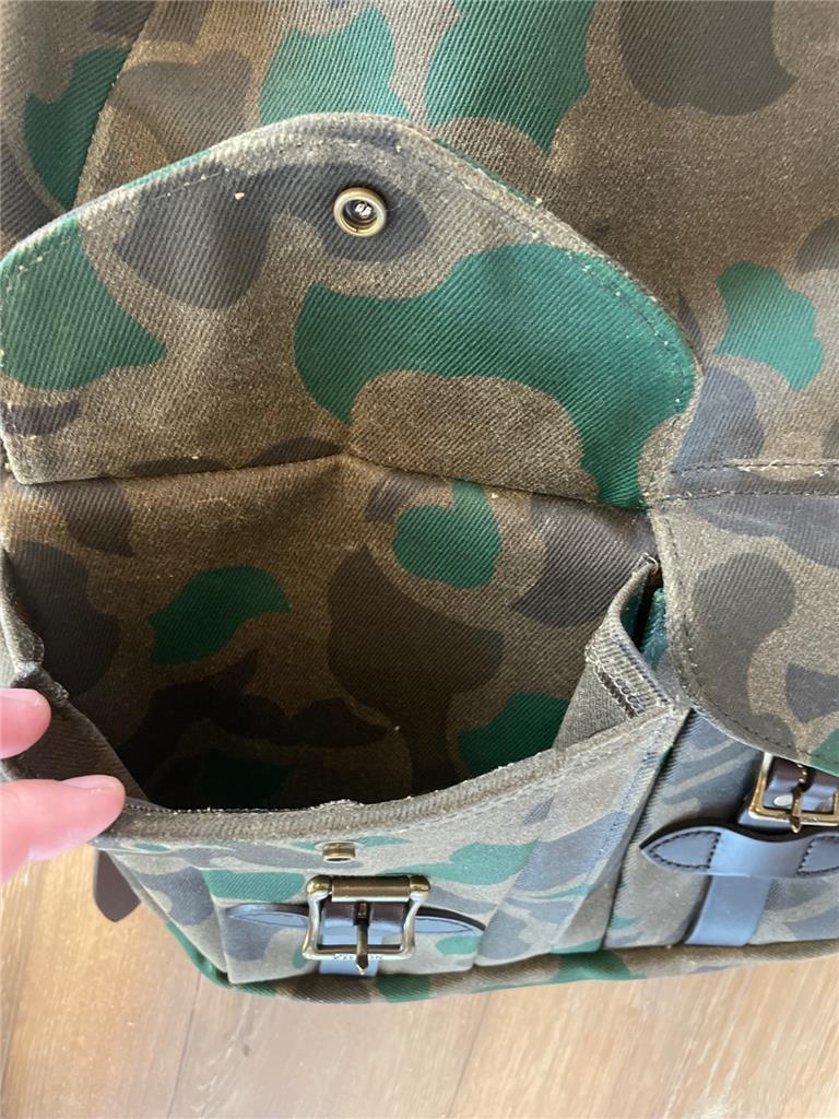 New Filson Large Rugged Twill Rucksack Backpack Waxed Cotton Shrub Camo Canvas
