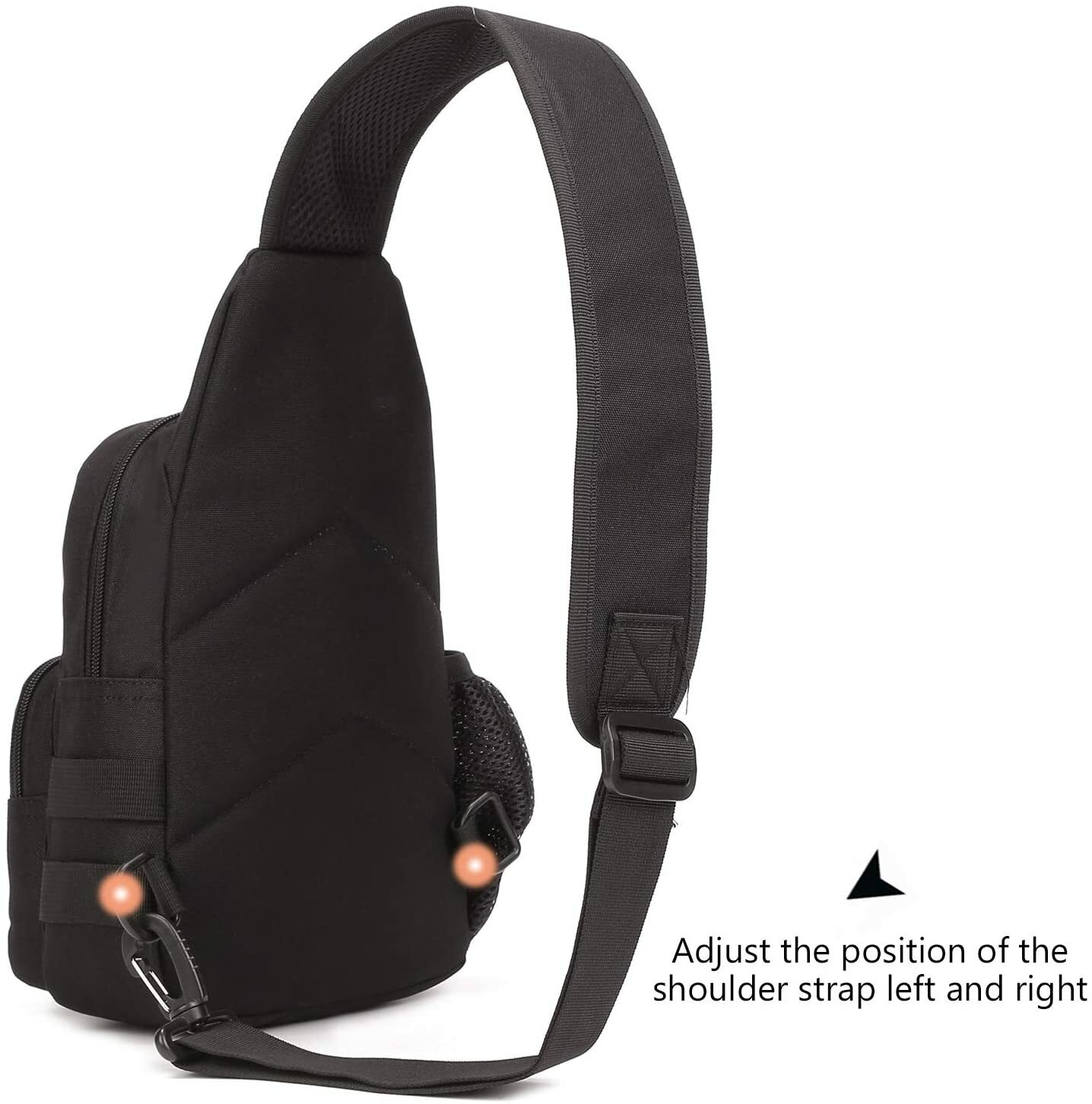 Tactical Sling Chest Pack Military Molle Backpack with Water Bottle Holder Pouch