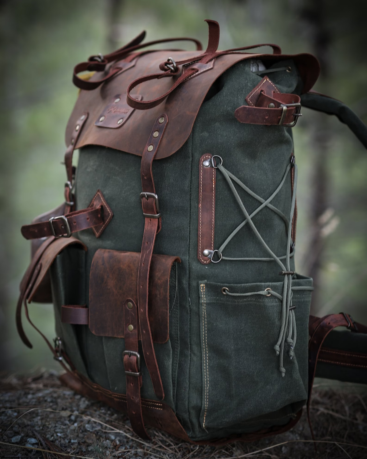 Handmade Leather/Canvas Backpack (Steampunk Cosplay)