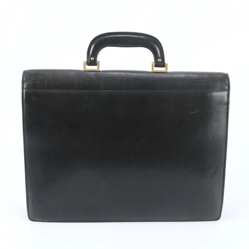 Bally Briefcase Handbag Clutch Bag Business Leather Black 40x30x6cm pre-owned