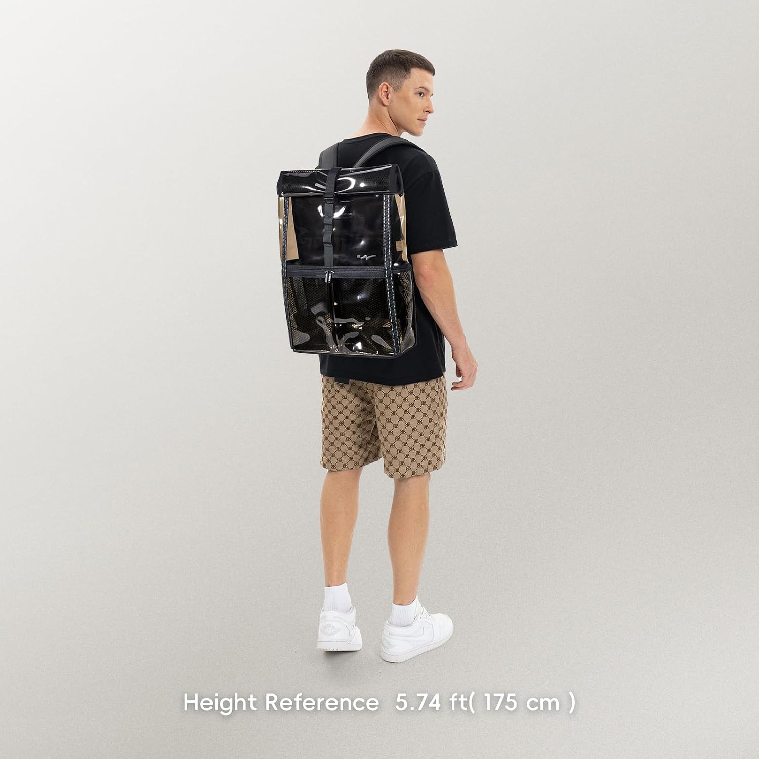 Clear Backpack Heavy Duty Adults 18L Rolltop Backpack Transparent TSA Approved f