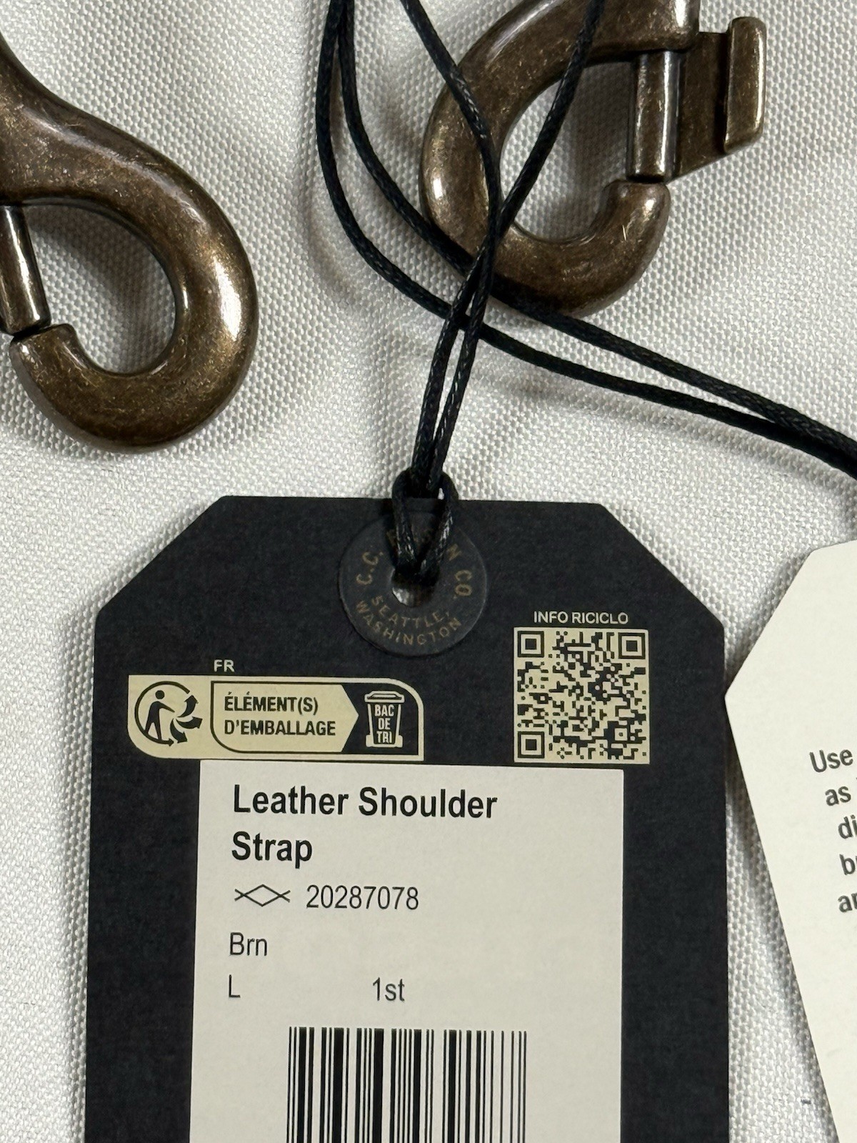 FILSON BRIDLE LEATHER SHOULDER STRAP BROWN L NWT