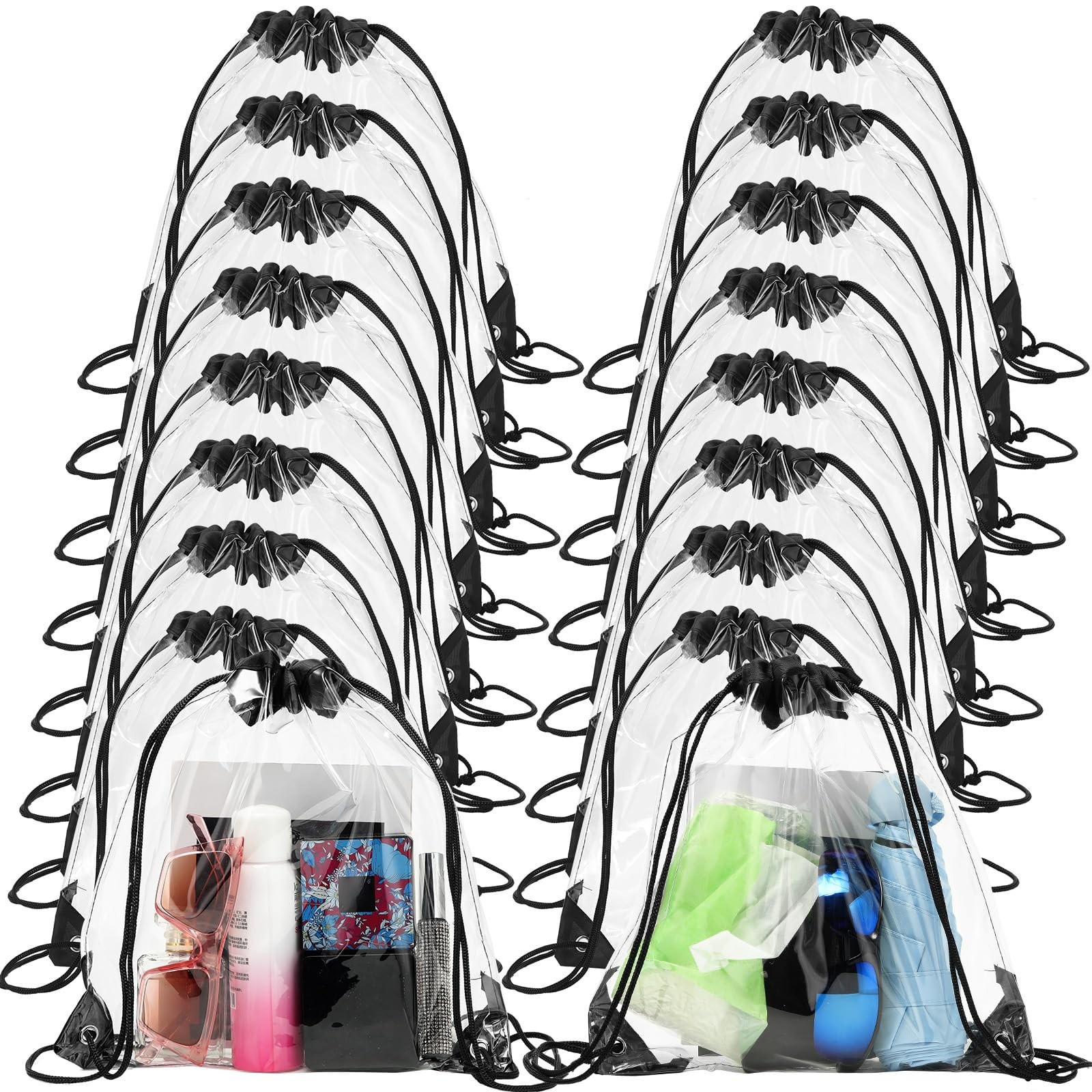 Clear Drawstring Backpack 11.8″ X 11.8″ 80 Pcs Waterproof Stadium Approved