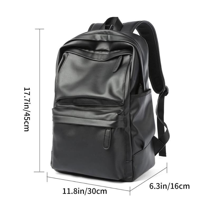 Stylish Men Waterproof PU Leather 14″ Laptop Backpack for Casual Fashion Travel