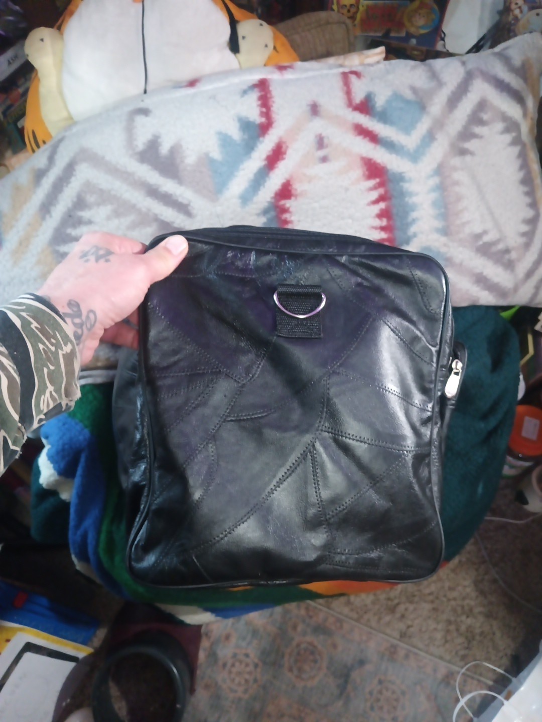 Black Genuine Leather Handcrafted Duffel Bag 22 In