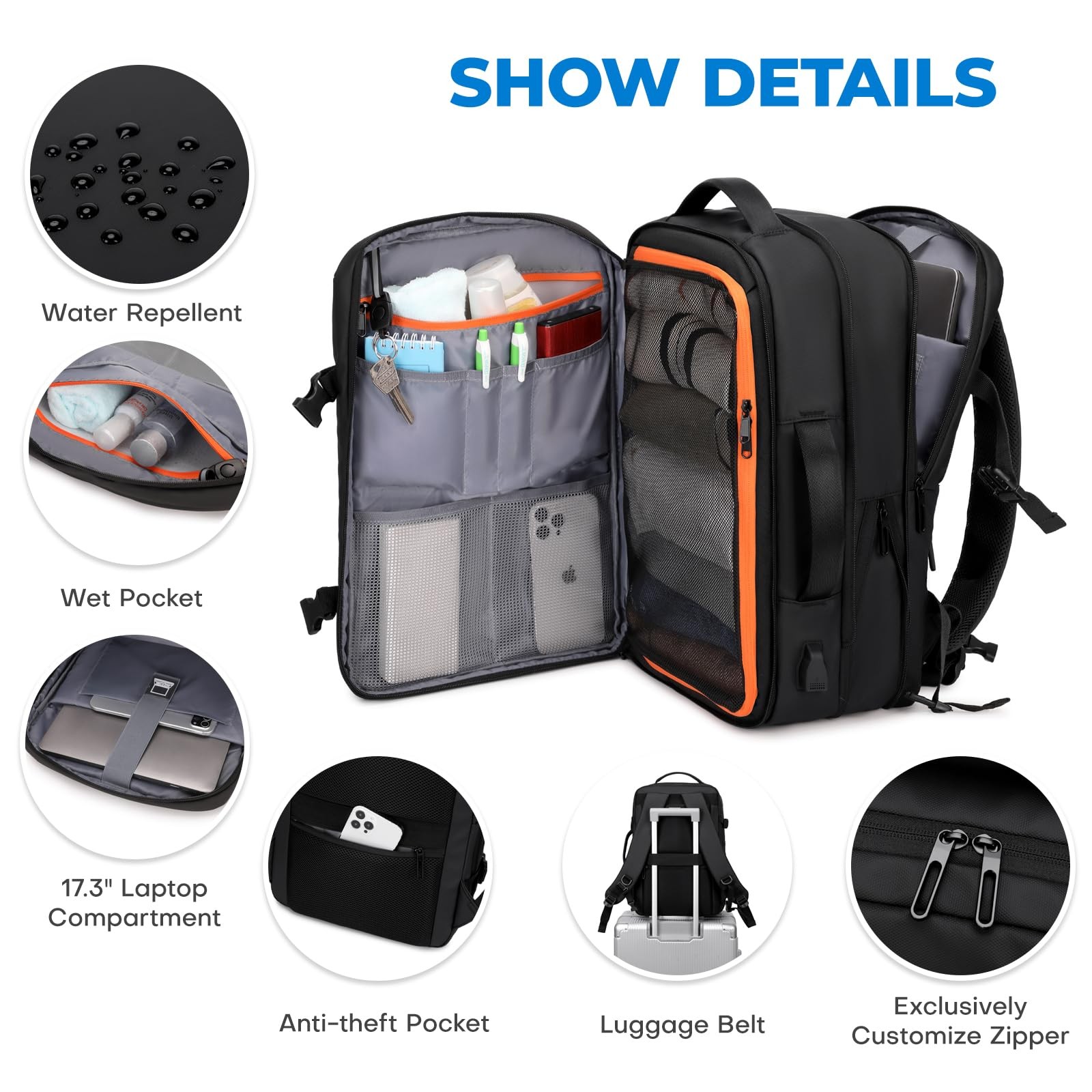 Carry On Travel Backpack for Airplanes | 35L Suitcase Backpack Luggage Busine…