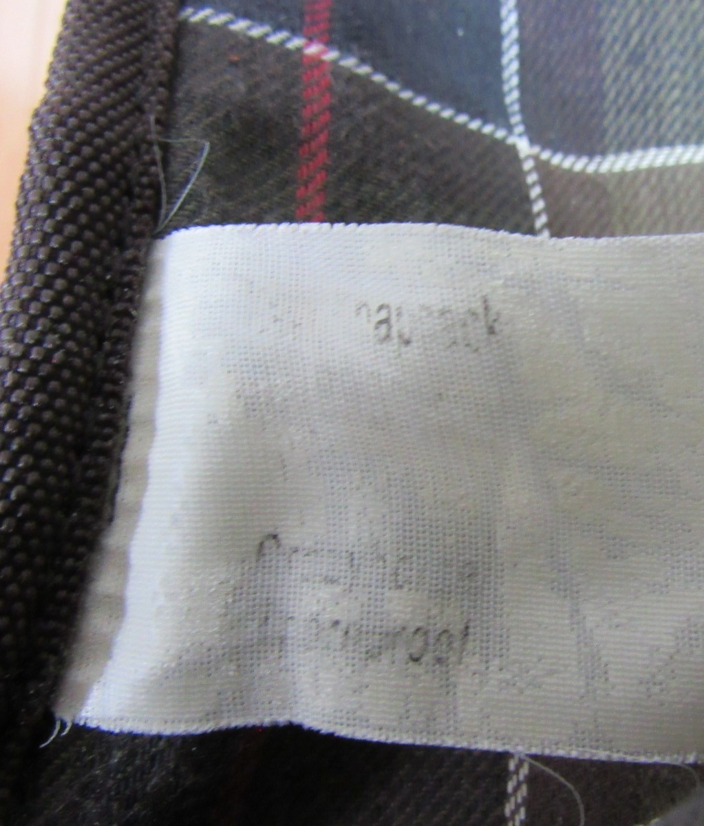 Vintage Barbour Small Waxed Knapsack Tartan Lined