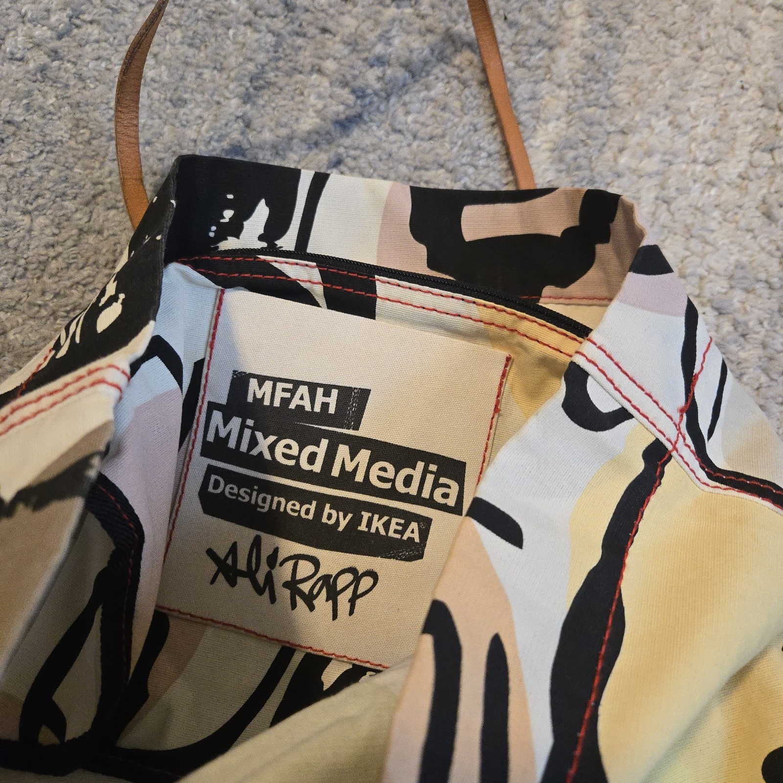 Ali Rapp MFAH Houston Museum Mixed Media Ikea Artist Canvas Tote Bag USED