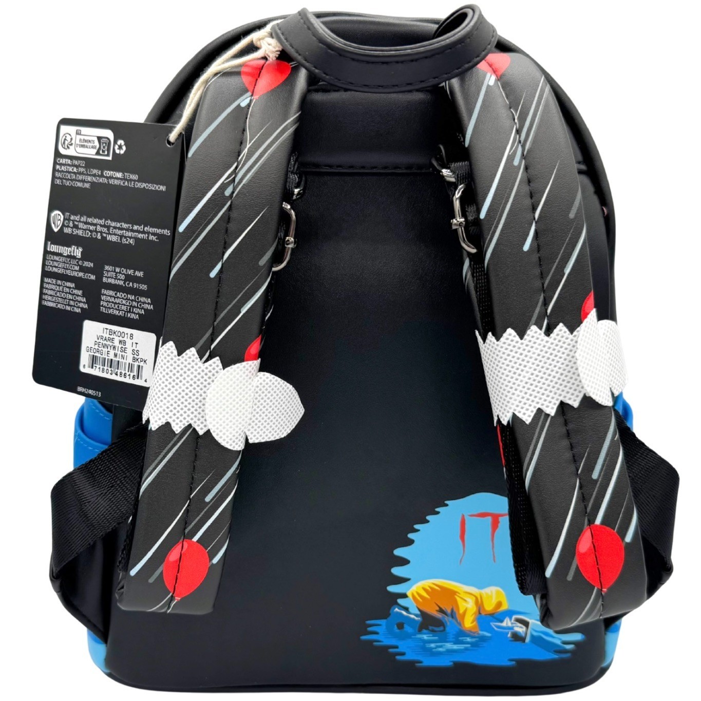 NWT 2024 Loungefly IT – Pennywise Gutter Scene Glow in the Dark Mini Backpack