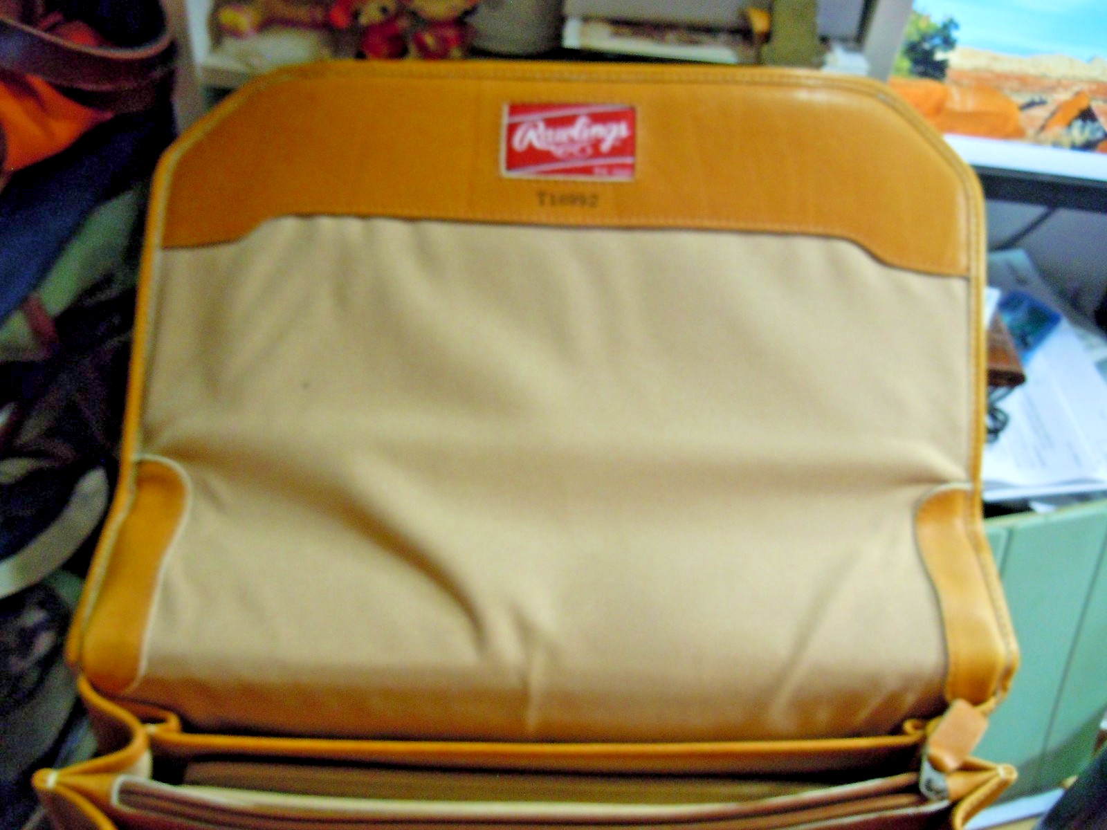 VTG Rawlings Baseball Glove Bag Briefcase Leather Carry-on Travel Tan