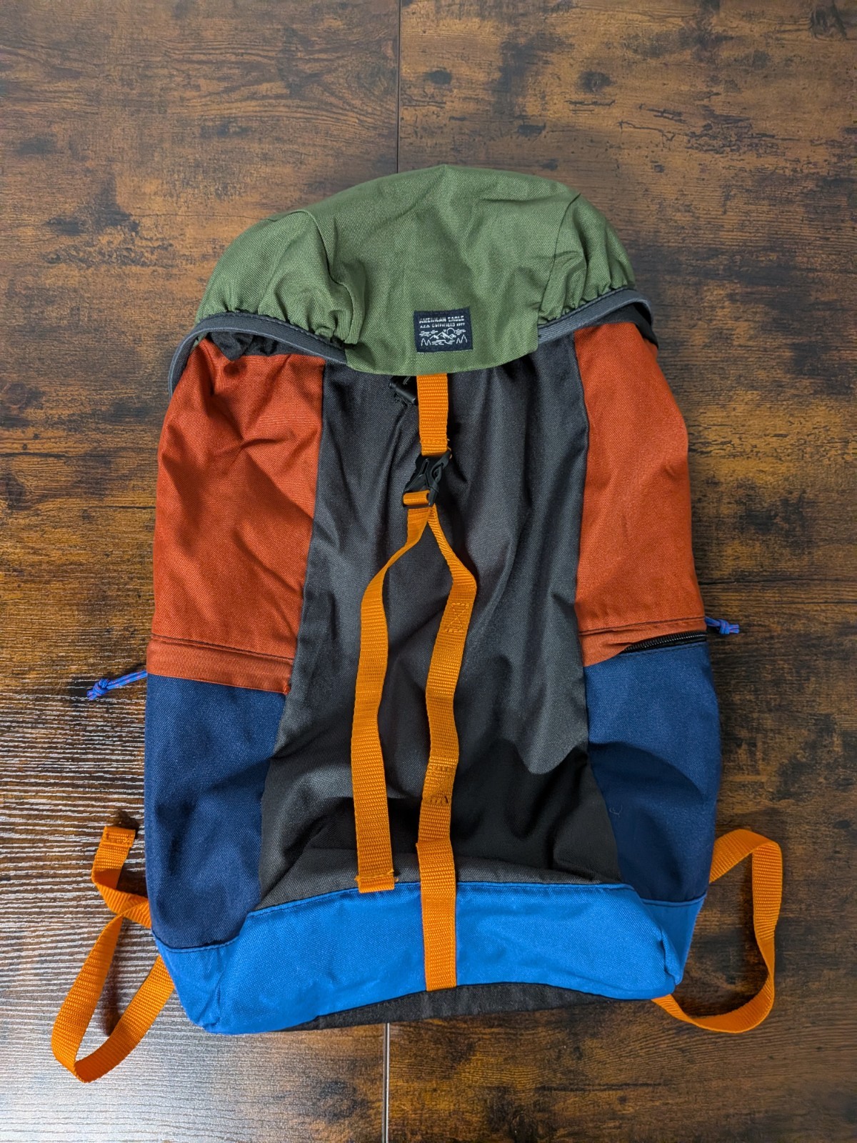 American Eagle Outfitters Hiking Backpack Multicolor Top Load AEO 2015 Retro