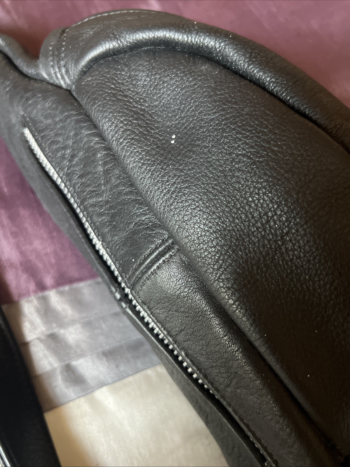 CHROME HEARTS Plain Snut Pack Body Bag Sterling leather unisex black