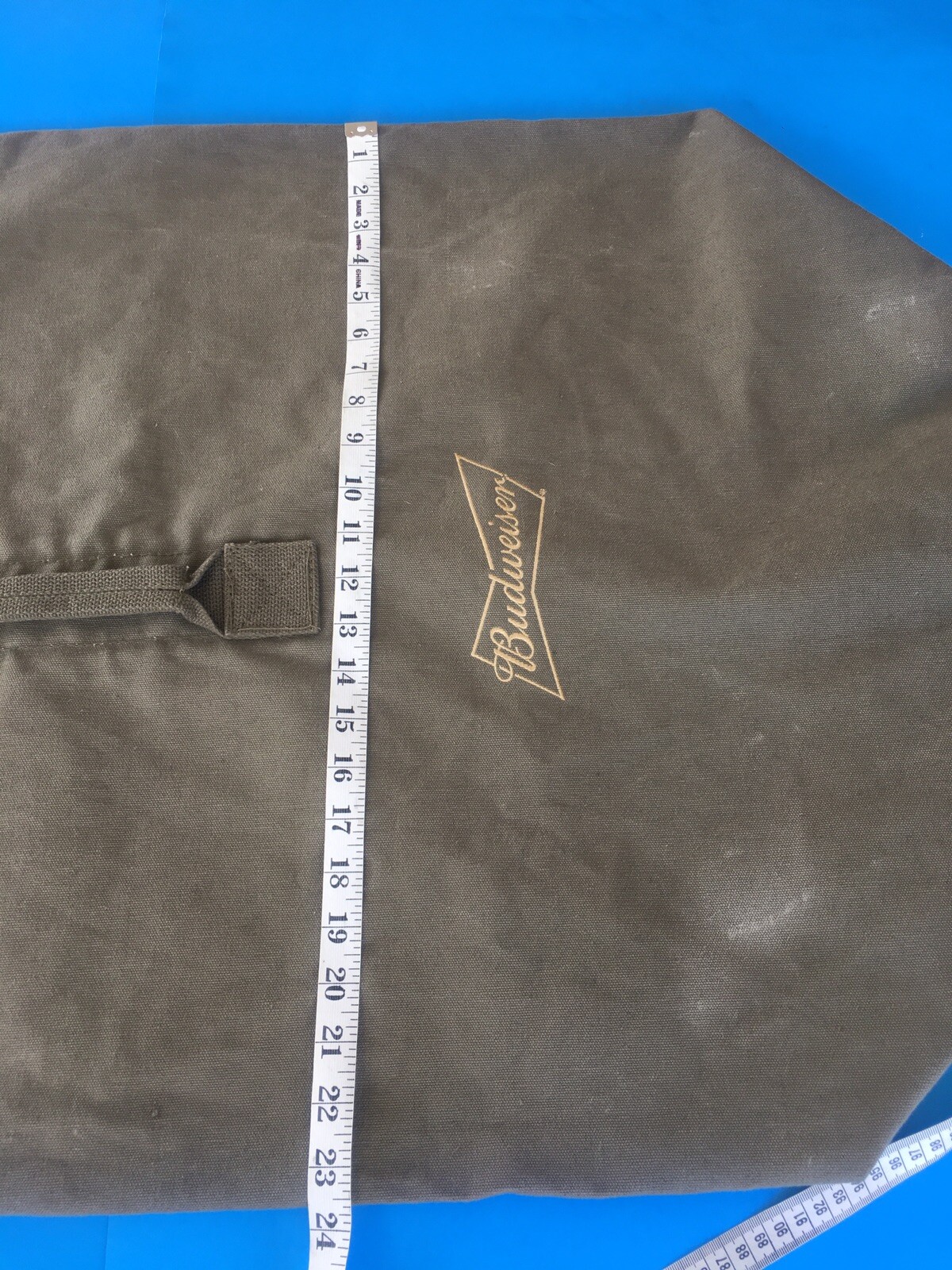 Large Canvas BUDWEISER BEER Cotton laundry Linen Duffle Tote BAG 42” x 23.5”