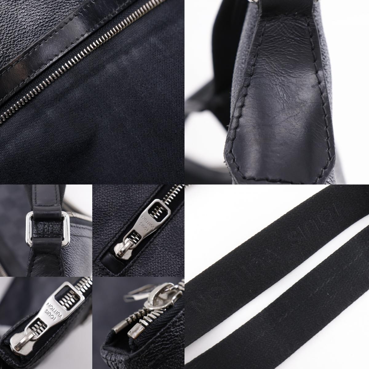 LOUIS VUITTON Mick MM Shoulder Bag N40004 black Damier Grafitto Canvas mens