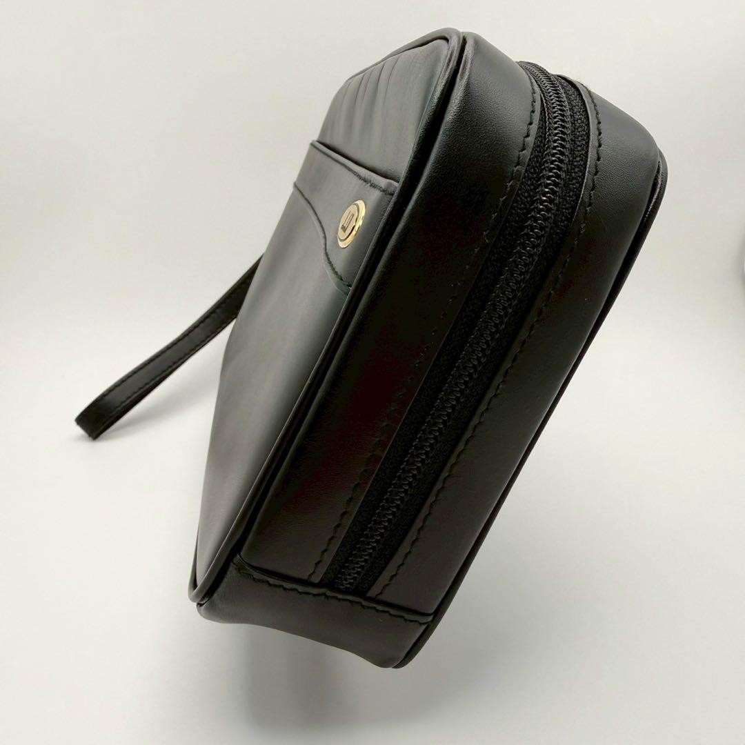 Dunhill Men’s Black Leather Second Bag Clutch Business Formal Vintage