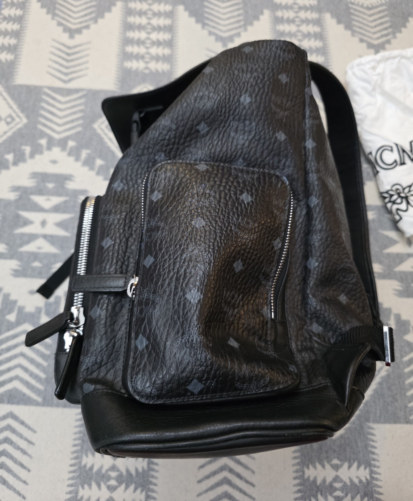 MCM Brandenburg Backpack Visetos Black Monogram – Authentic Excellent Condition