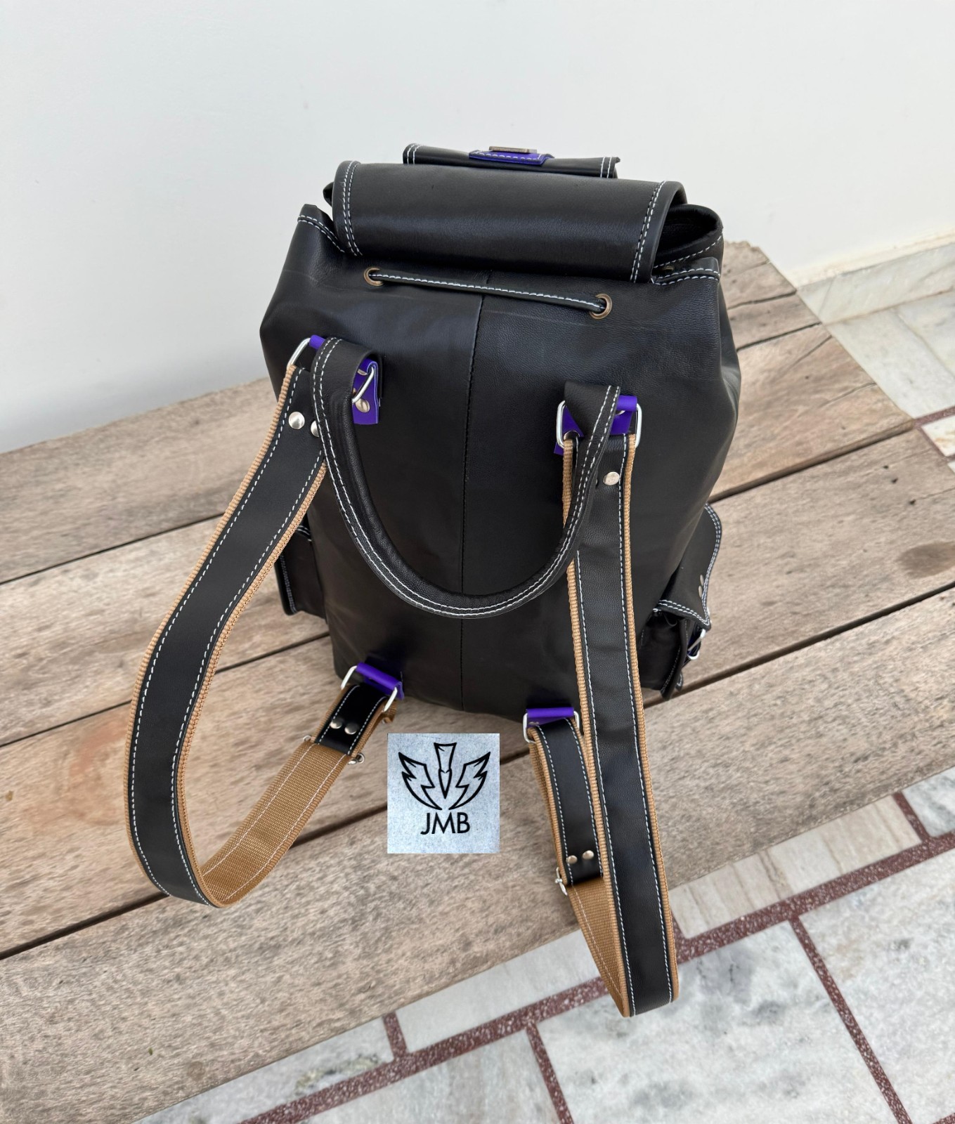 Leather Bag Backpack Men Laptop Satchel Genuine Rucksack Shoulder Black Bag