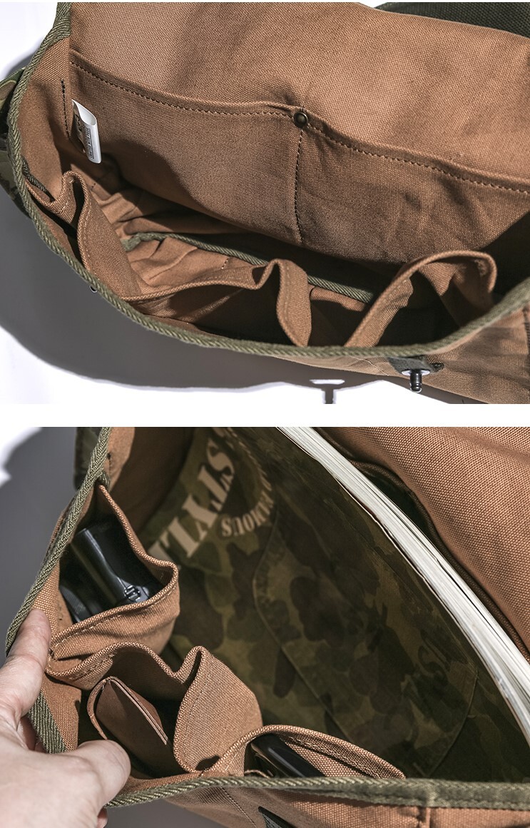 BRONSON Outdoor Duck Hunting Camo Fishing Bag Army Canvas Shoulder Bag Crossbody