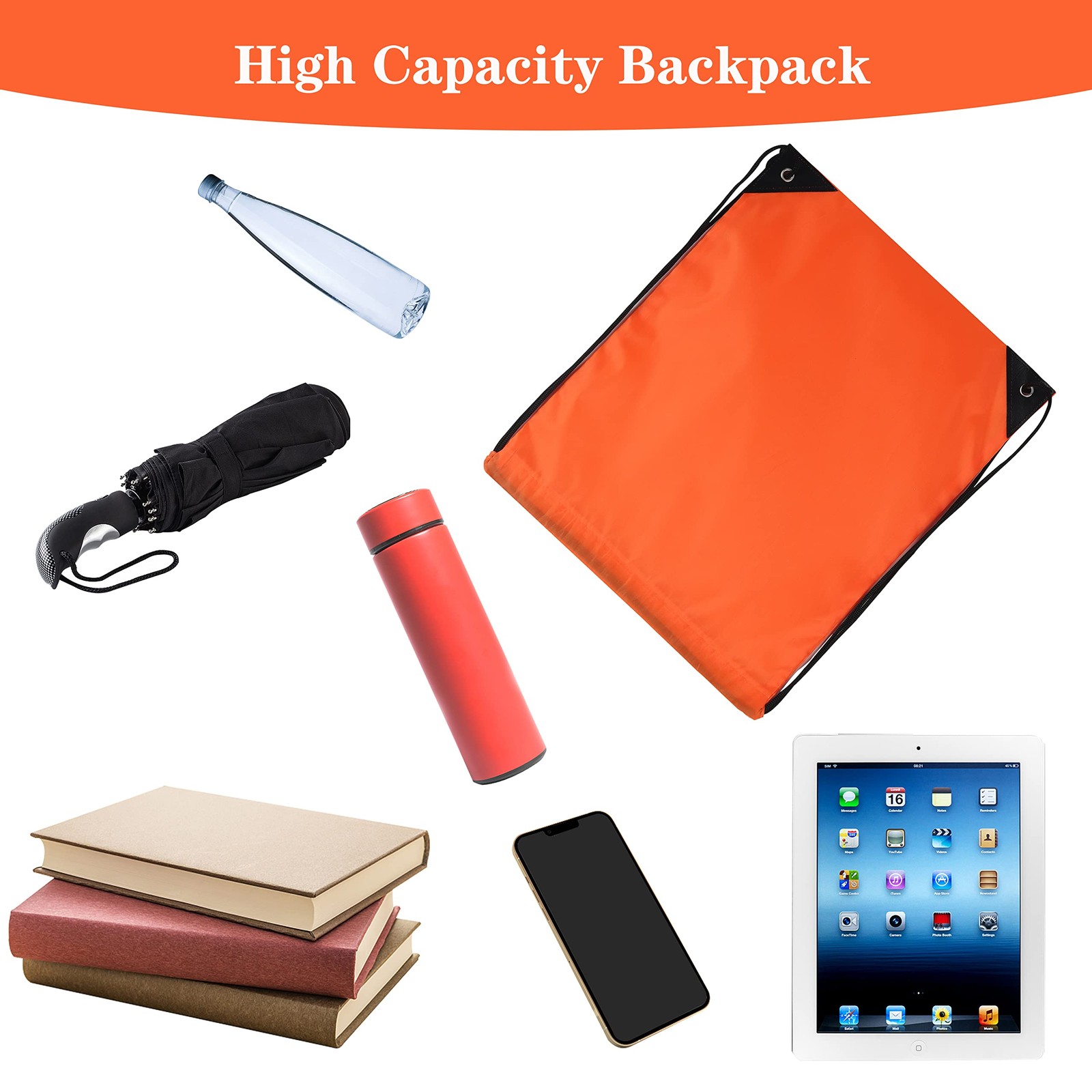 60 Pieces Drawstring Backpack Bags Sports Sackpack Bulk Cinch Gym Bag For Men…